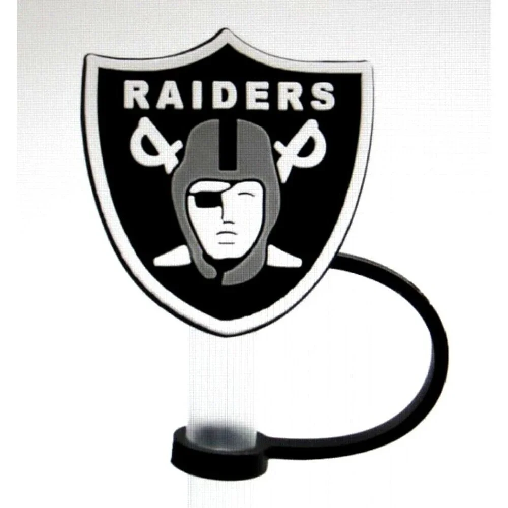 Sport Straw Cover Cap Compatible Tumbler Silicone Straw Raiders Logo Lot 4